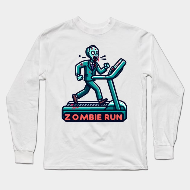 Zombie Run Long Sleeve T-Shirt by Rawlifegraphic